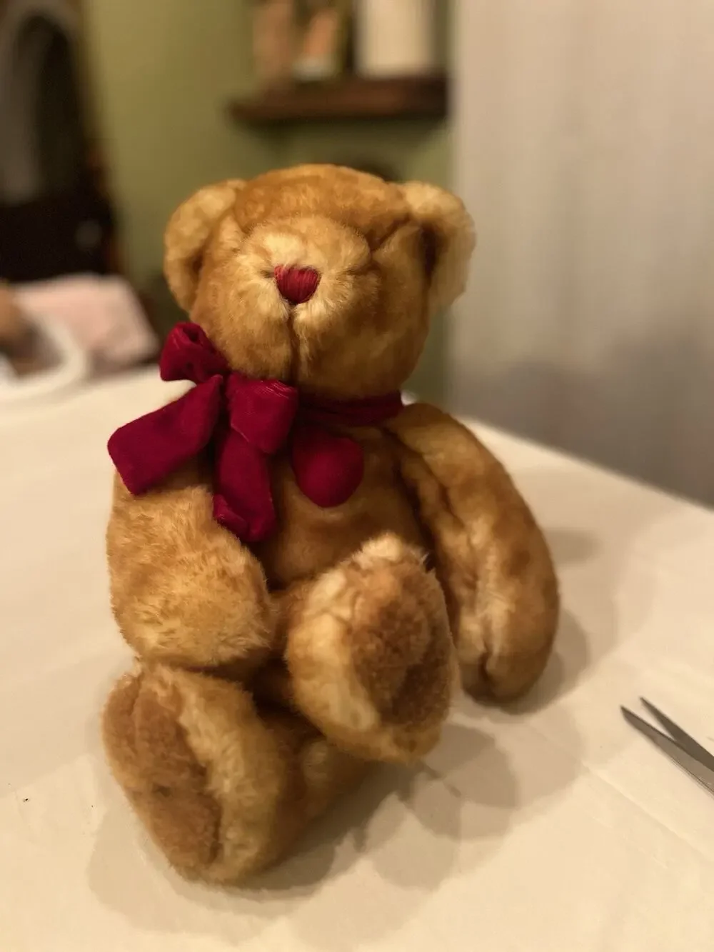 Brown Teddy Bear Plush Dan Dee Collectors Choice Red Bowtie Heart Love Valentine